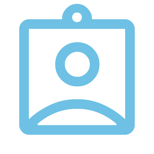 Evaluations icon of a person's profile in a square